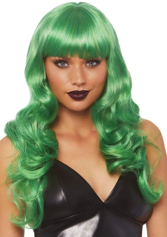 24 Inch Misfit Long Wavy Bang Wig Green Leg Avenue Anal