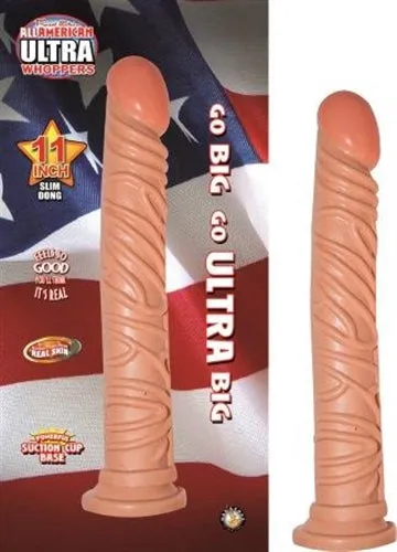 All American Ultra Whoppers 11 in Slim Head Dong Flesh Nasstoys Dildos