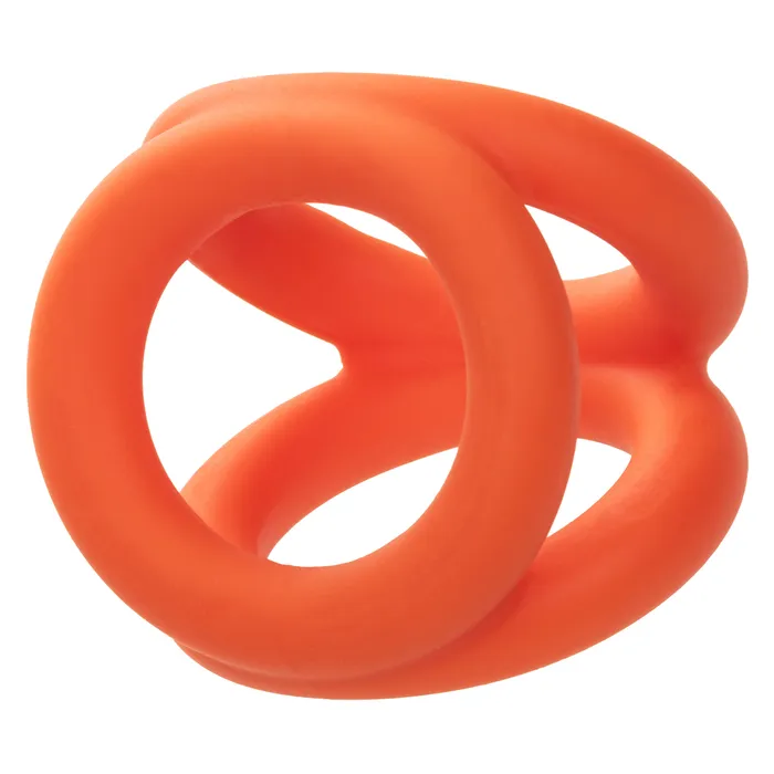 Alpha Liquid Silicone TriRing Orange Orange CalExotics Male Sex Toys