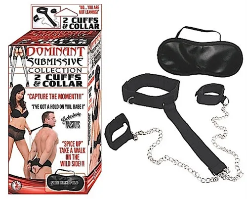 Anal Nasstoys Dominant Submissive Collection 2 Cuffs and Collar Black