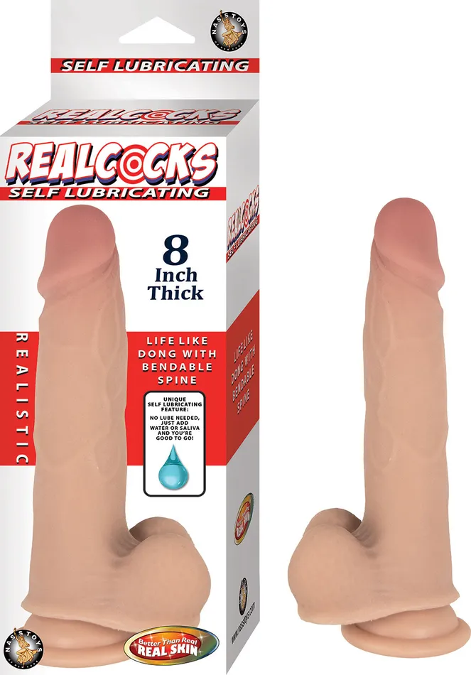 Anal Nasstoys Realcocks Self Lubricating 8 Inch Thick White