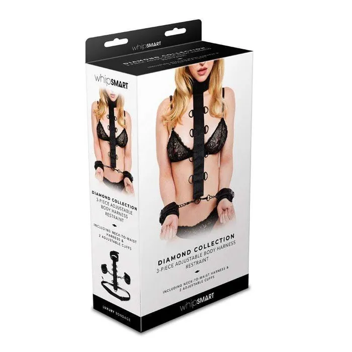 Anal WhipSmart Diamond Restraint Set Black Restraints 3 Piece Set WhipSmart