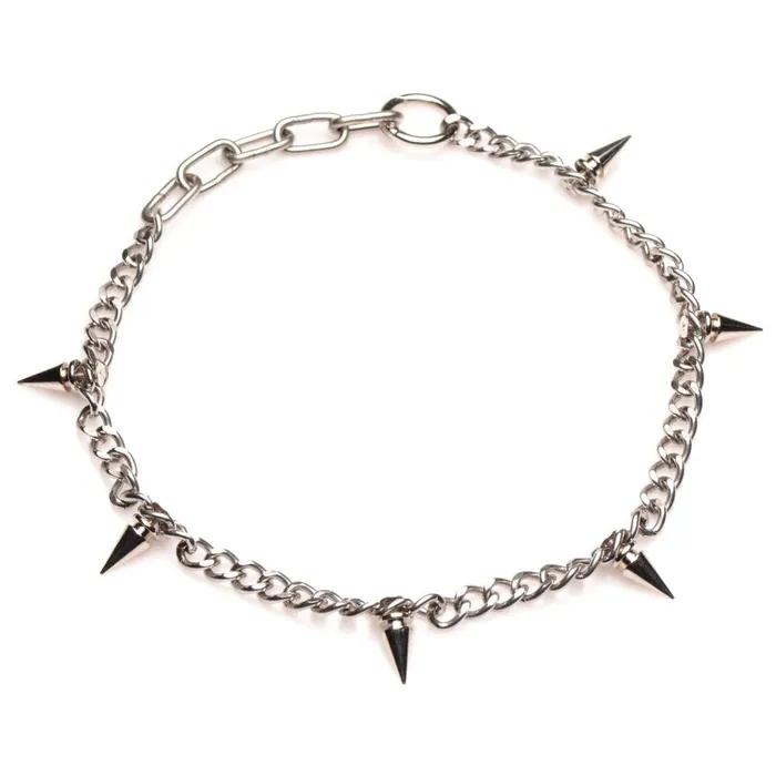 Anal XR Brands Master Series Punk Spiked Necklace Silver