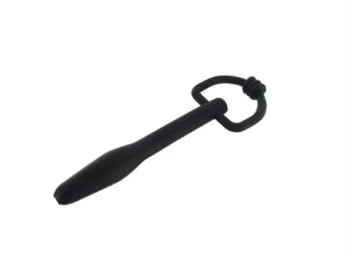 Anal XR Brands Master Series Silicone Cum Thru D Ring Penis Plug Black