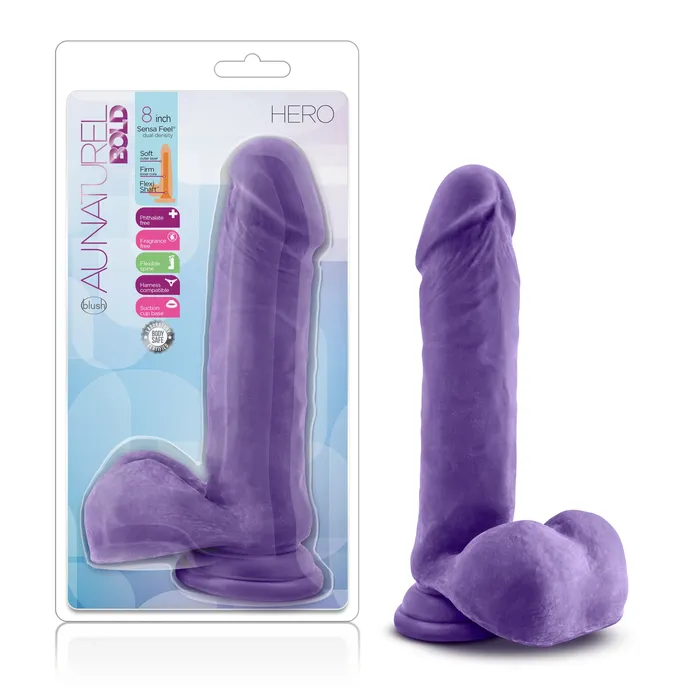 Au Naturel Bold Hero 8in Dildo Purple Au Naturel Dildos