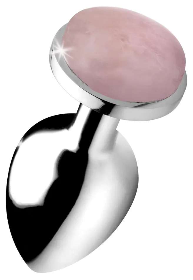 Authentic Rose Quartz Gemstone Anal Plug Booty Sparks Male Sex Toys