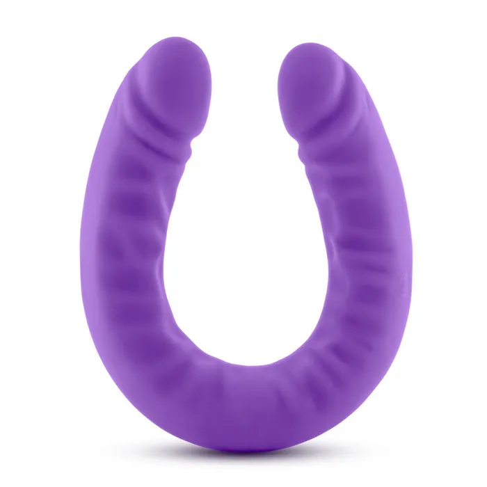 Blush Novelties Dildos Ruse 18 Inch Silicone Slim Double Dong Purple