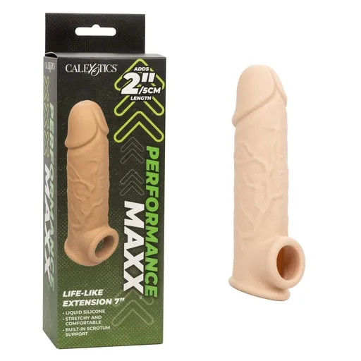 Calexotics Male Sex Toys Performance Maxx LifeLike Extension 7 Ivory