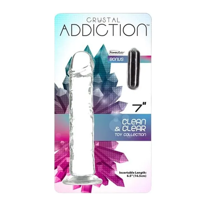 Crystal Dildo Straight 7in Clear Addiction Dildos