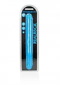 Dildos 15 Inch Double Dong Glow in the Dark Neon Blue Realrock