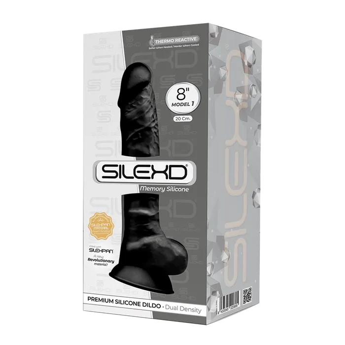 Dildos Adrien Lastic Silexd 8 Model 1 Realistic Silicone Dildo Suction Cup Balls Black