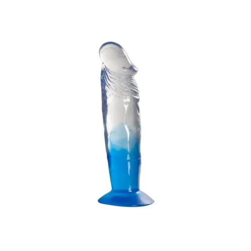 Dildos Cheap Products Two Tone 7 PVC Dong in ClearBlue