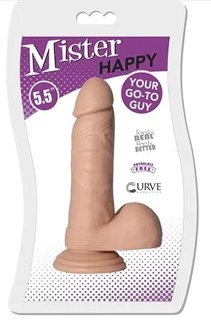 Dildos Curve Toys Mister Happy Vanilla 55 Insertable