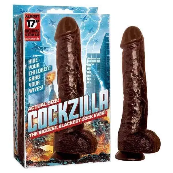 Dildos Icon Brands Icon Brand Cockzilla Dong Black 43 cm 17 Dong