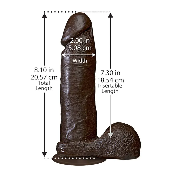 Doc Johnson Dildos | The Realistic Cock 8 Inch Dildo Black