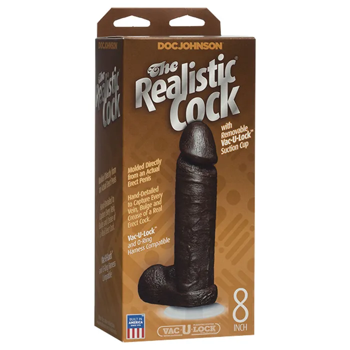 Doc Johnson Dildos | The Realistic Cock 8 Inch Dildo Black