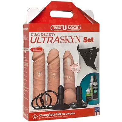 Doc Johnson Dildos VacULock Dual Density ULTRASKYN Set Vanilla