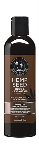 Earthly Body Couples Hemp Seed Massage and Body Oil Skinny Dip 8 Fl Oz 237ml