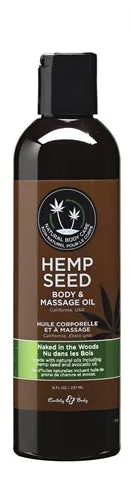 Earthly Body Hemp Seed Massage Oil 8 Fl Oz Naked in the Woods Couples