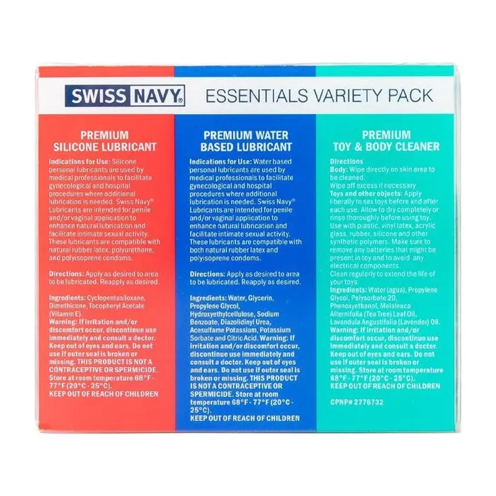 Enhancers | Swiss Navy Swiss Navy Essentials Variety Pack