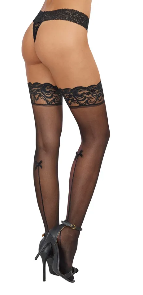 Lace Top Thigh High Black mojozau Anal