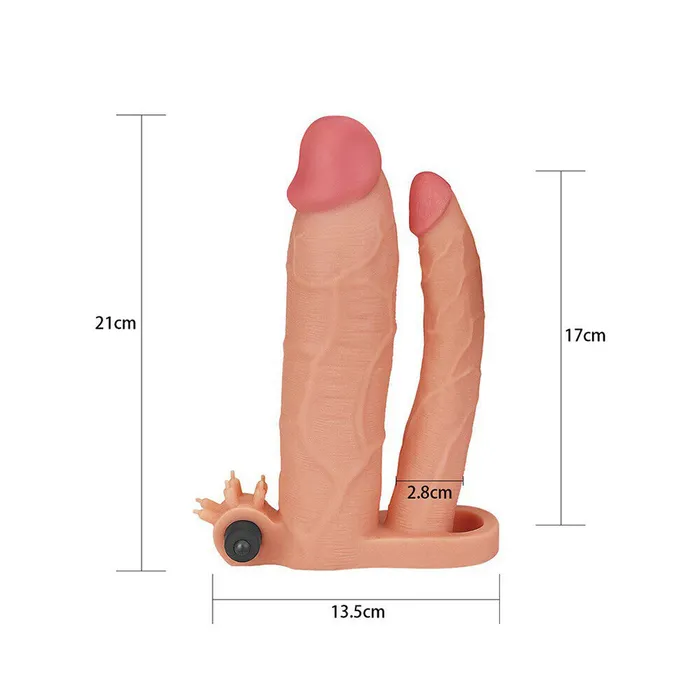 Lovetoy Lovetoy 3 Inch Vibrating Double Extender Flesh Pink | Dildos