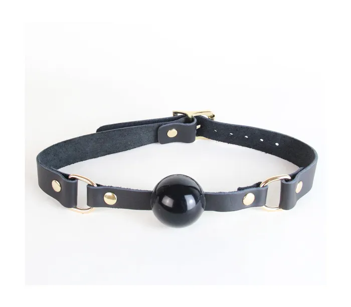 Male Sex Toys BALL GAG GOLD HARDWEAR Love In Leather