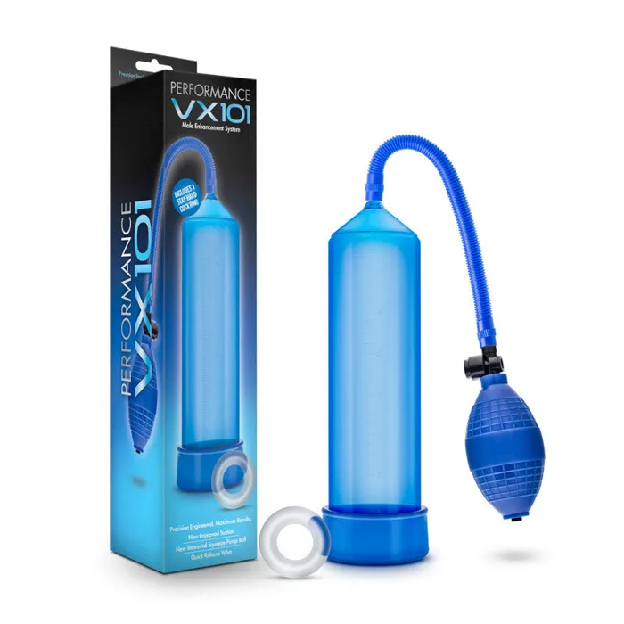 Male Sex Toys Blush Novelties Performance Vx101 Male Enhancement Pump Blue