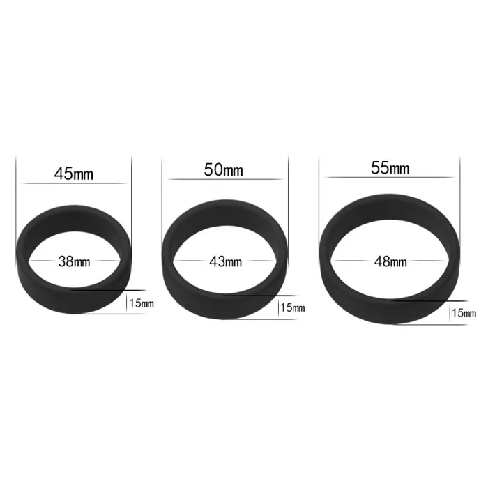 Male Sex Toys | Lovetoy Silicone 3 Pc Pro Cock Ring Set