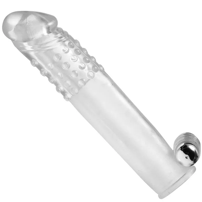 Male Sex Toys Size Matters Clear Vibrating Penis Sleeve Size Matters