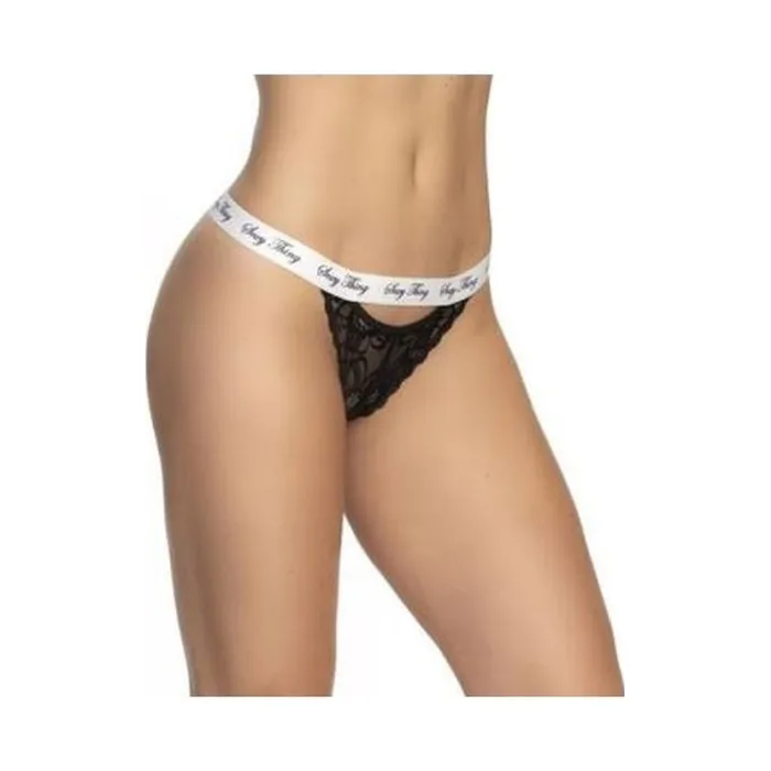 Mapale Lace Keyhole V Back Pantie Black Anal