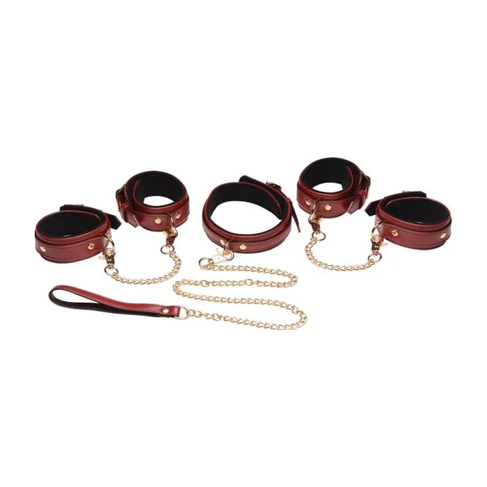 Master Series Anal 6 Pc Bondage Set Burgundy