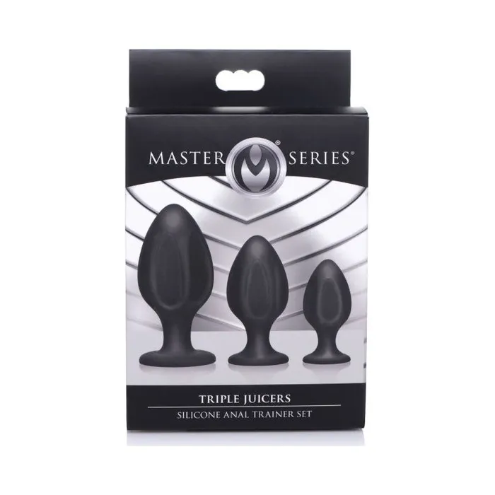 Master Series Anal | Triple Juicers Silicone Anal Plug Set Black