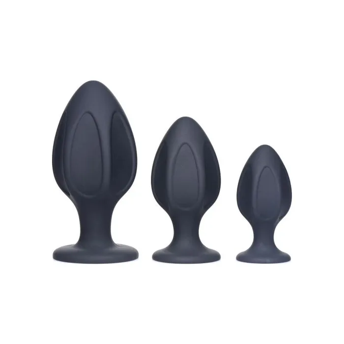 Master Series Anal | Triple Juicers Silicone Anal Plug Set Black