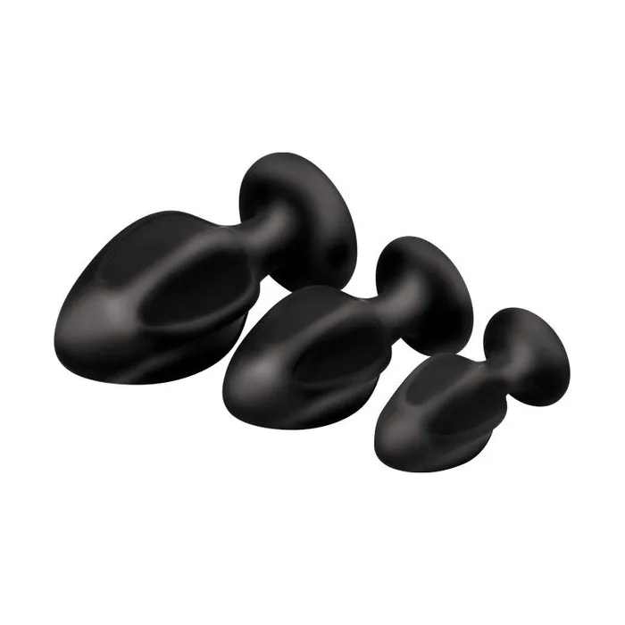 Master Series Anal | Triple Juicers Silicone Anal Plug Set Black