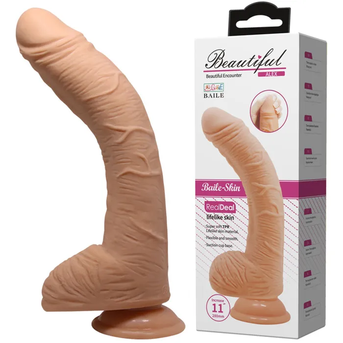 Metrointeractive Baile Alex 11 Curved Realistic Dildo 28cm Dong Suction Cup Flesh Dildos