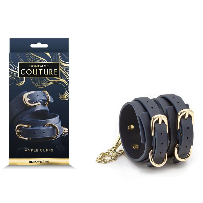 Ns Novelties Couples Bondage Couture Ankle Cuffs Blue