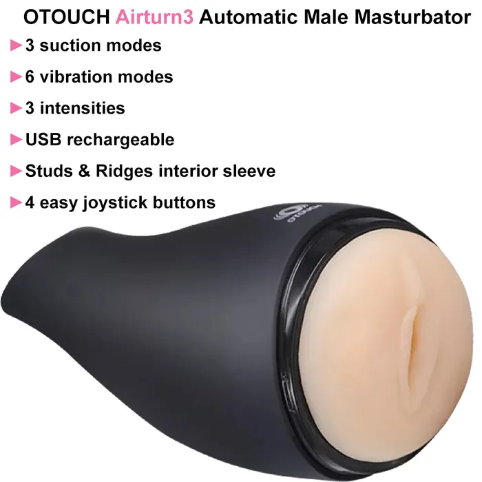 OTouch Male Sex Toys | Otouch Airturn 3 Suction Masturbator Vibrating Pocket Pussy Male Sucker Sex Toy