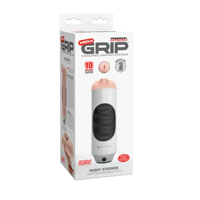 PDX Mega Grip Pussy Stroker with Vibrating Fanta Flesh Sleeve Sex Supply Shop Male Sex Toys