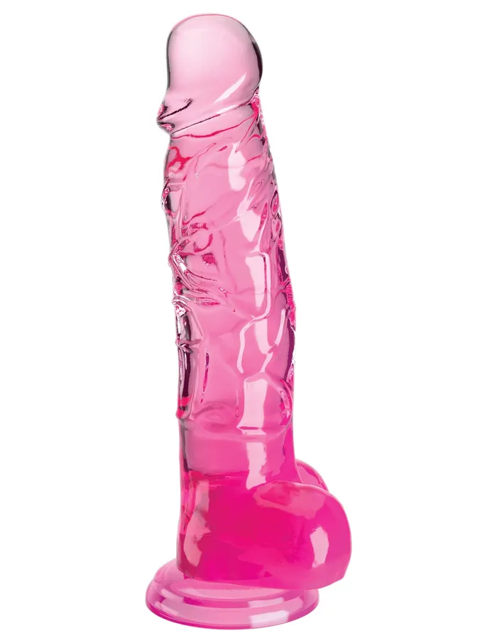 Pipedream Dildos King Cock Clear 8 Inch With Balls Pink