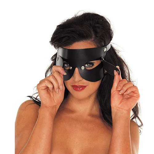 Rimba Restraints Leather Blindfold With Detachable Blinkers