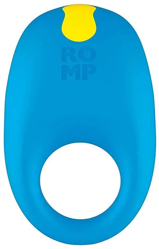 ROMP Male Sex Toys ROMP Juke Vibrating Penis Ring for MenCouples Stretchy 6 Speed 4 Mode Waterproof Enhancing Multifunctional Toy Blue