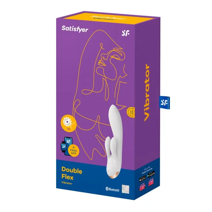 Satisfyer Double Flex App Rabbit Vibrator White | Satisfyer Vibrators
