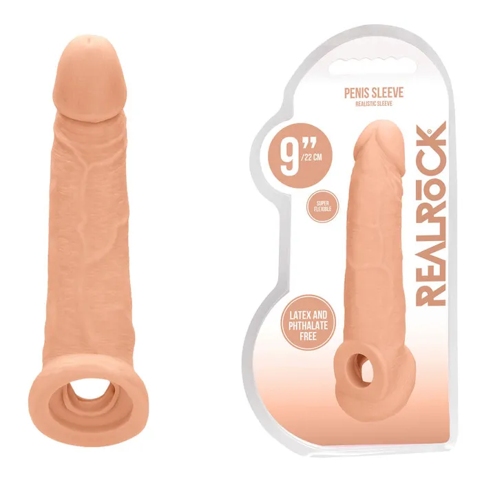 Shots Toys Male Sex Toys REALROCK 9 Realistic Penis Extender with Rings