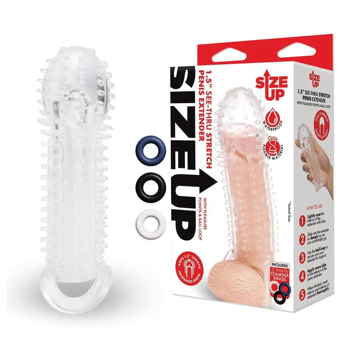 Size Up 15 Inch SeeThru Stretch Penis Extender Xgen Products Male Sex Toys