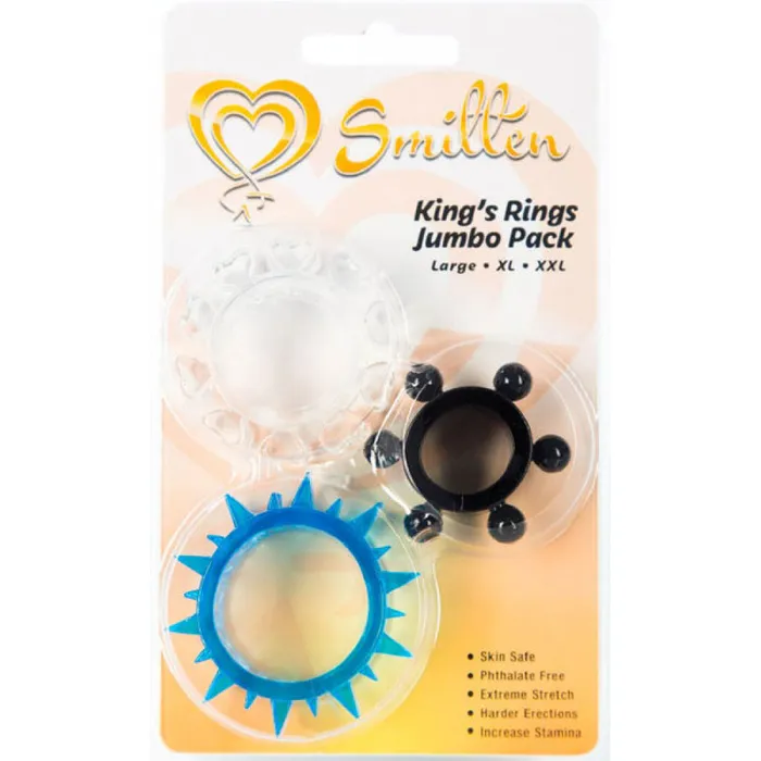 Smitten Enhancers Kings Rings Jumbo Pack 3Pack