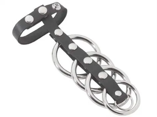 Spartacus Anal 5 Ring Black Rubber Changeable Gates of Hell