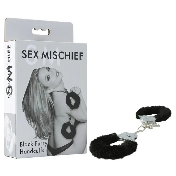 Sportsheets Sex Mischief Furry Handcuffs Black Anal