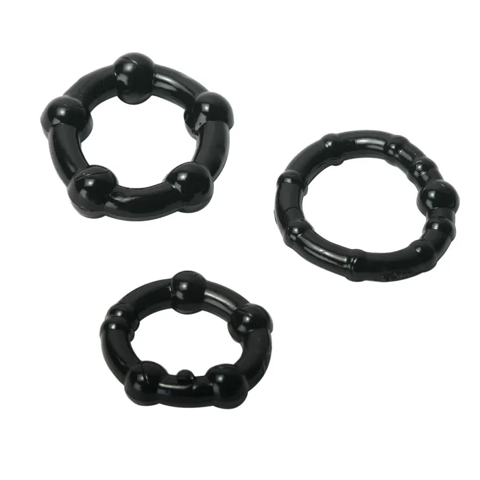 Trinity Men Black Performance Erection Rings Packaged Anal