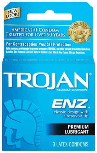 Trojan Enz Lubricated 3 Pack Trojan Condoms Enhancers